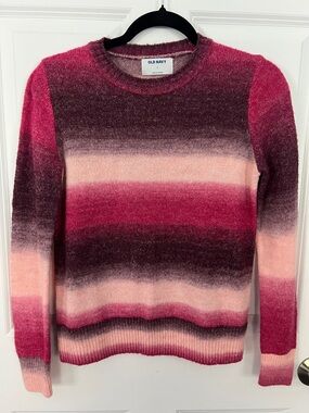 Old Navy Women's Gradient Pink & Plum Crewneck Sweater